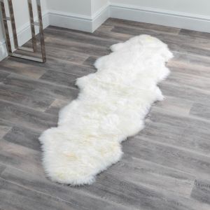 Double Natural White Sheepskin Rug by Native