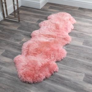 Double Blush Pink Sheepskin Rug by Native