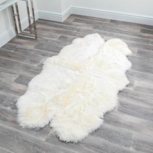 Quad Natural White Sheepskin Rug by Native