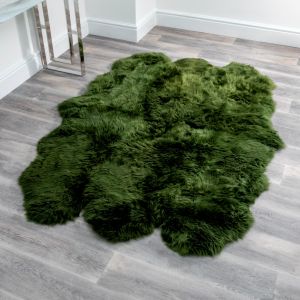 Sextuple Olive Green Sheepskin Rug by Native