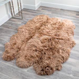 Sextuple Light Brown Sheepskin Rug by Native