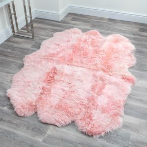 Sextuple Blush Pink Sheepskin Rug by Native