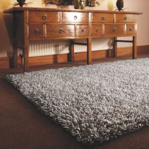 Rug Guru Imperial Dove Grey Shaggy Wool Rug 