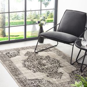 Origins Saville Grey Black Traditional Outdoor Rug