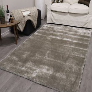 Shadow Taupe Blue Plain Rugs by Euro Tapis