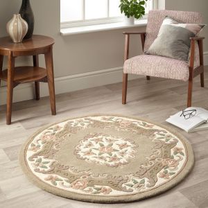 Origins Shensi Beige Traditional Circle Rug 