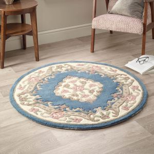 Origins Shensi Blue Traditional Circle Rug 