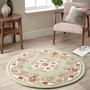 Origins Shensi Green Traditional Circle Rug 