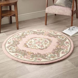 Origins Shensi Pink Traditional Circle Rug 