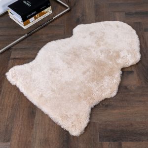 Beige Short Pile Sheepskin Rug by Native