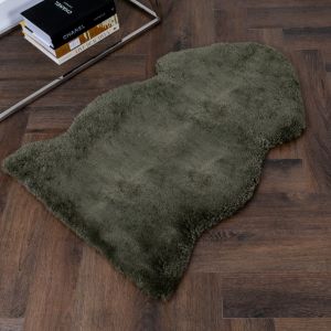 Khaki Green Short Pile Sheepskin Rug by Native 