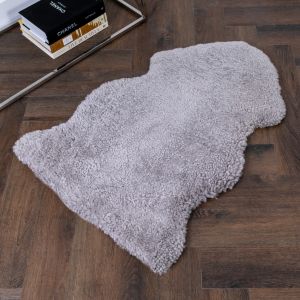 Grey Short Pile Sheepskin Rug by Native