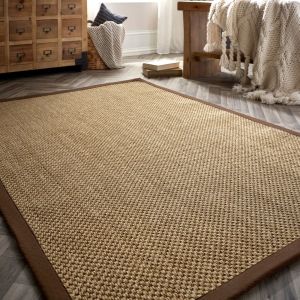 Origins Sisal Warm Natural with Dark Brown Border Rug