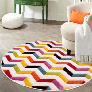 Ultimate Spectra Coral Multicoloured Circle Rug  