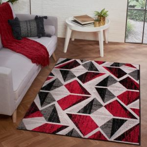 Ultimate Spirit Abstract Red Grey Rug