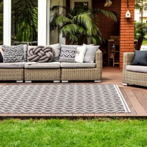 Ultimate Terrace Diamond Grey Outdoor Rug