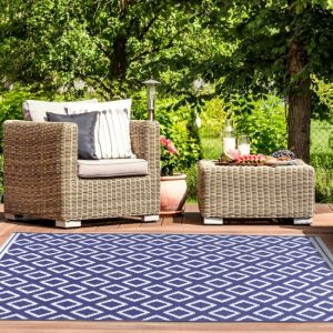 Ultimate Terrace Diamond Navy Outdoor Rug