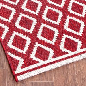 Ultimate Terrace Diamond Red Outdoor Rug
