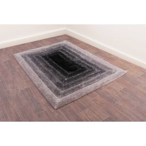 Ultimate 3D Carved Time Gate Grey Shaggy Rug