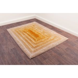 Ultimate 3D Carved Time Gate Ochre Shaggy Rug
