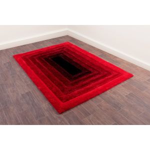Ultimate 3D Carved Time Gate Red Shaggy Rug