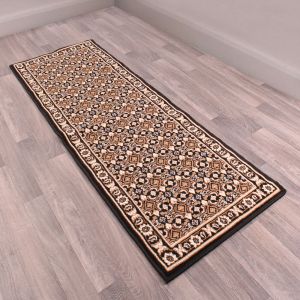 Rug Style Traditional Poly Esta Black Runner 