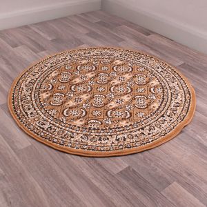 Rug Style Traditional Poly Esta Gold Circle Rug 