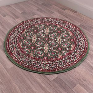 Rug Style Traditional Poly Esta Green Circle Rug 