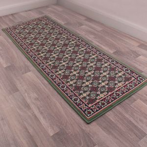 Rug Style Traditional Poly Esta Green Runner 
