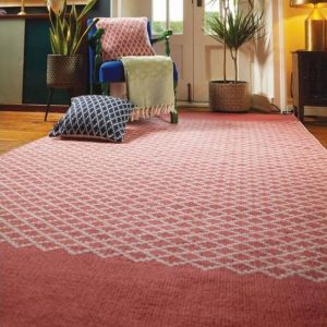 Hug Rug Woven Trellis Coral Pink Rug