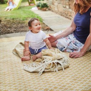 Hug Rug Woven  Trellis Gold Rug