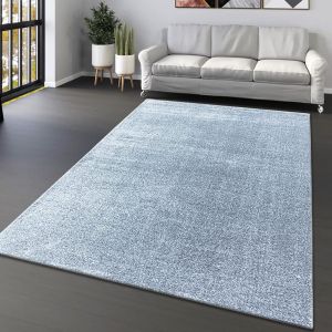 Grey Silver Plain Rug by Viva Rug