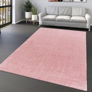 Blush Pink Plain Rug by Viva Rug