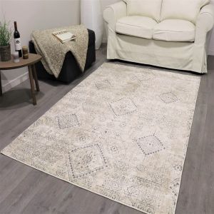 Trend B0018 Beige Shaggy Design Rug by Euro Tapis