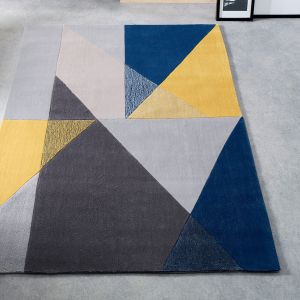 Origins Trio Blue Ochre Geometric Rug