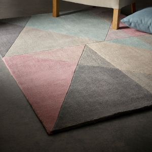 Origins Trio Pink Grey Geometric Rug