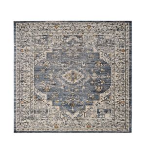 Troye B5045A Blue/Ivory Abstract Design Rug by Euro Tapis
