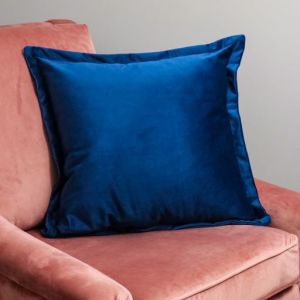 Navy Blue Velvet Cushion - Feather Filled by Native