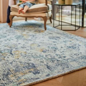 Origins Vogue Blue Ochre Traditional Rug