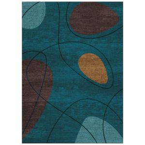 My Bubble Dark Blue Fall Striped Rug By Jackie And The Fish
