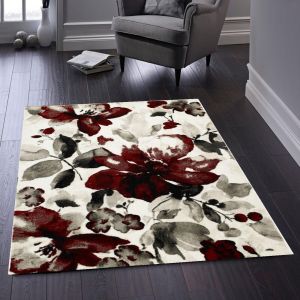 Origins Watercolour Floral Red Rug