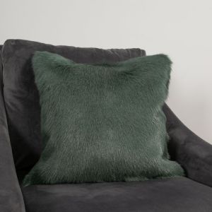 Forest Green Goatskin Cushion by Native