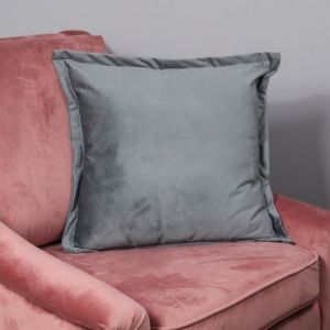 Snakeskin Textured Grey Velvet Cushion - Feather Filled by Native