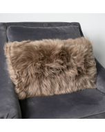 Light Brown Long Hair Sheepskin Cushion by Native