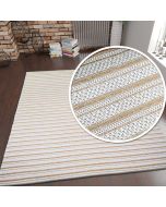 Cotton Rug Mustard Cream Striped by Viva Rug