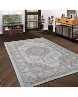 Cotton Rug Brown Cream Oriental by Viva Rug