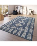 Cotton Rug Navy Blue Diamond by Viva Rug