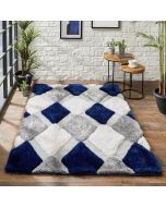 Origins 3D Geo Shaggy Navy Rug