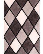 Ultimate 3D Carved Diamond Grey Shaggy Rug 6