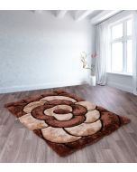 Ultimate 3D Carved Rose Chocolate Shaggy Rug